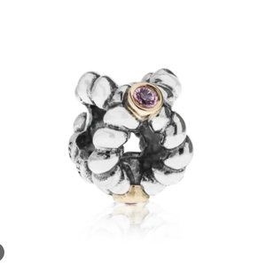 COPY - PANDORA BINDING BEAUTY SILVER 14K GOLD & PINK SAPPHIRE CHARM